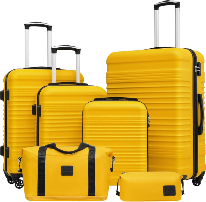 COOLIFE Koffer-Set Trolley Koffer ABS Hartschale Reisekoffer 4 Rollen TSA-Schloss einziehbarer Troll