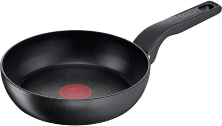 Tefal Hard Titanium Pro Pfannenset, Bratpfannen Ø24/28cm, Extra tief, Induktion, Aluminium, Schwarz