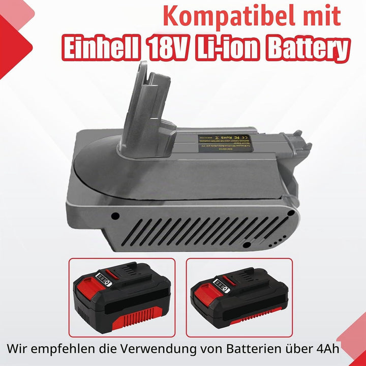 JJXNDO für Dyson V10 Akku Ersatz, V10 Adapter für Einhell 18V Li-Ionen Akku Power X-Change Konverter