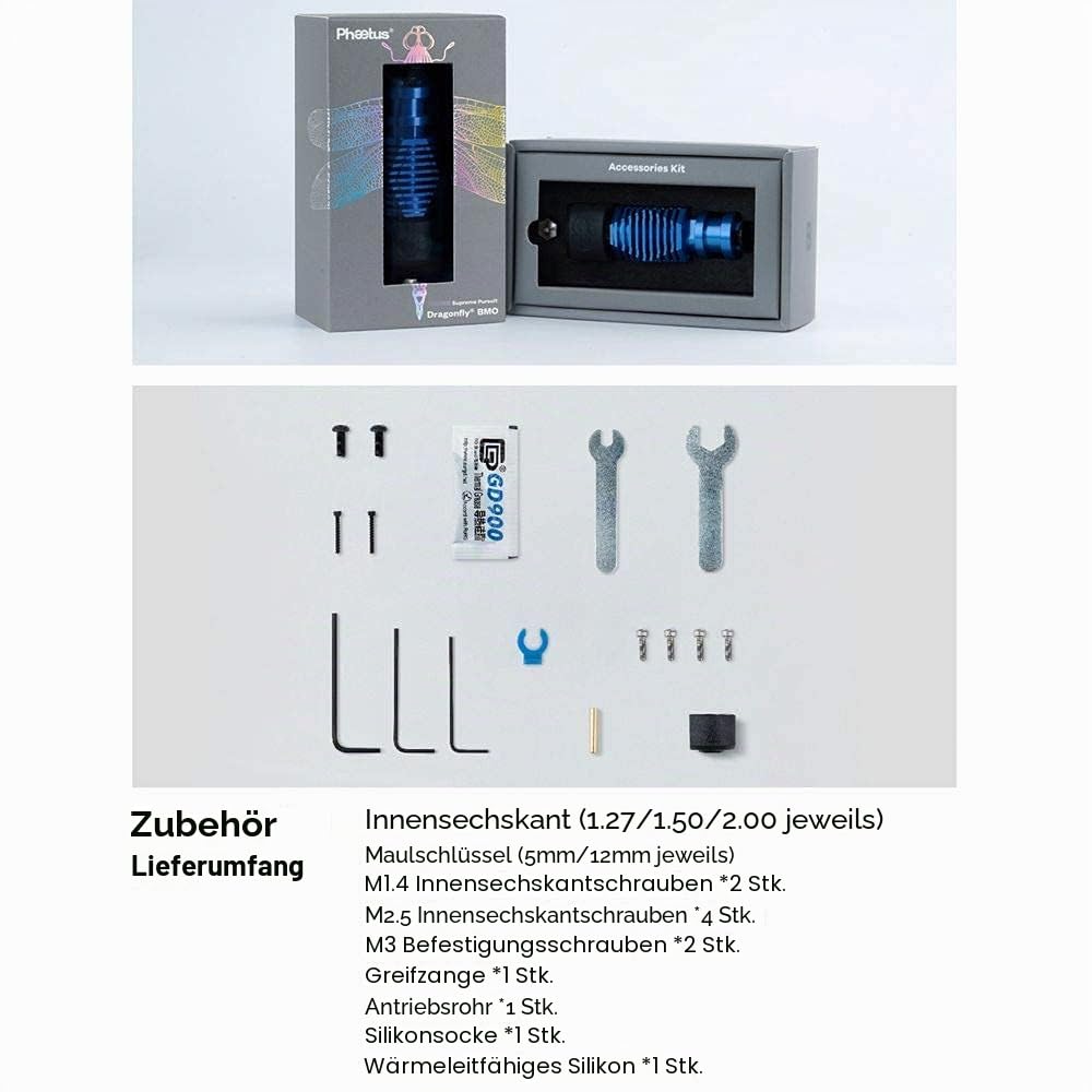 Bis zu 500 ℃ hitzebeständige Ganzmetall-Dragonfly Hotend BMO aus Bimetall, hitzebeständige Kupferdüs