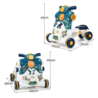 LIFEZEAL 3 in 1 Lauflernwagen, Baby Lauflernhilfe mit Spielbrett, Baby Walker mit Musik- & Spielfunk