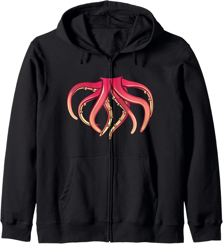 Squid Costume T-Shirt for Halloween Squid Animal Cosplay Kapuzenjacke