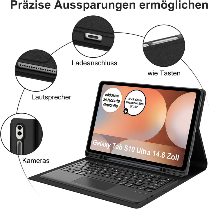 IVEOPPE Tastatur für Samsung Galaxy Tab S10 Ultra 2024, Hülle mit Tastatur Galaxy Tab S10 Ultra/S9 U