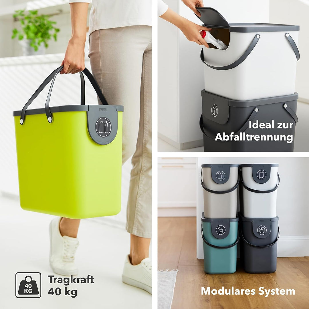 ROTHO Recycling-Müllsystem "Albula" 25 l grün lime grün, Grün