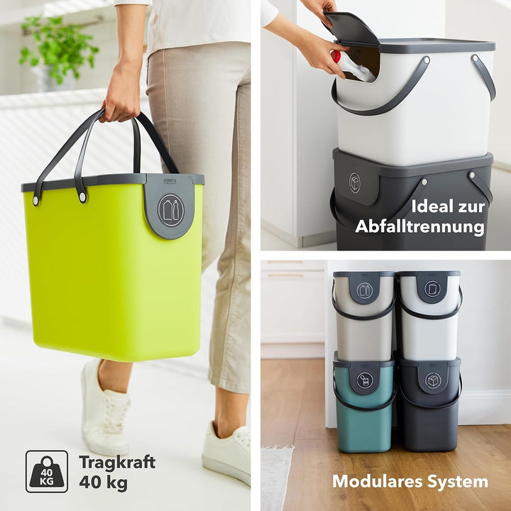 ROTHO Recycling-Müllsystem "Albula" 25 l grün lime grün, Grün
