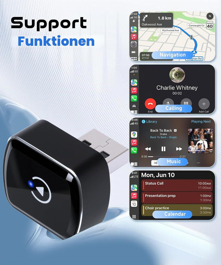 Rimoody Wireless Carplay &amp; Android Auto Wireless Adapter, 2 IN 1 Stick Konvertieren Wired Android Au