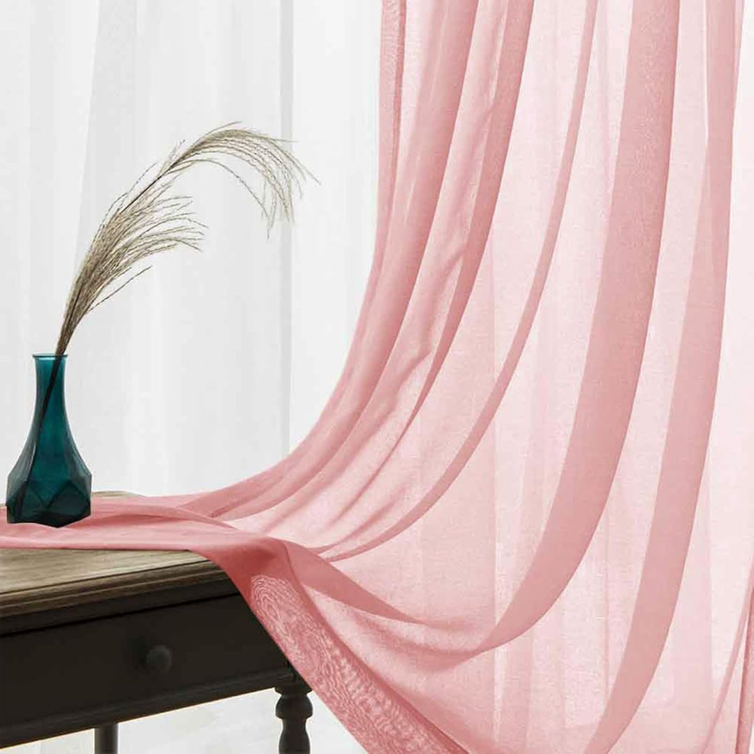 TOPICK Voile Vorhang Mit Ösen Sheer Vorhänge Transparent Gardine Gaze Paarig Ösenschals für Wohnzimm