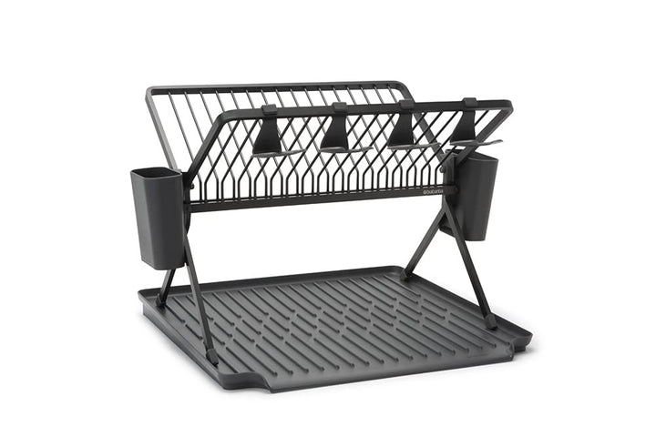Brabantia Faltbares Gross Abtropfgestell, Metall Kunststoff, Dunkel Grau L Dark Grey, L Dark Grey