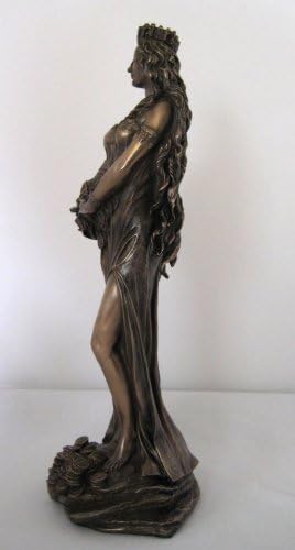 Römische Göttin Fortuna mit Füllhorn bronziert Figur Glück