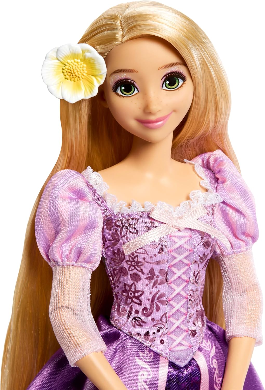 Mattel Disney Princess Rapunzel-Modepuppe aus der Glitzerprinzessinnen-Reihe mit abnehmbarem Kleid u