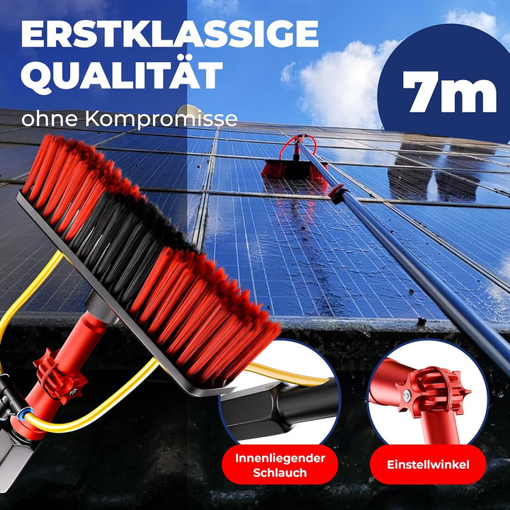 Waschbürste mit Teleskopstiel 7 Meter ausziehbar zur Reinigung von Solaranlage Terrassenüberdachung