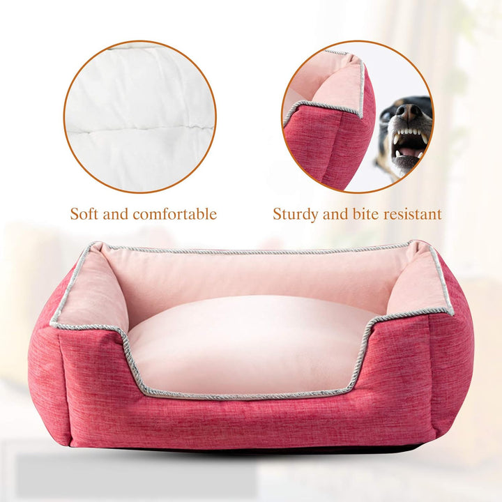 PETCUTE Hundebett Katzenbett Waschbar Orthopädisches Hundebetten Hundekissen Flauschig Katzenkorb fü