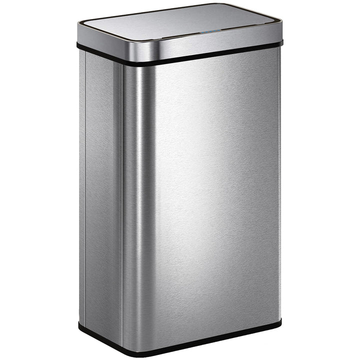 HOMCOM Mülleimer mit Sensor 60L Edelstahl Leiser Automatischer Abfalleimer mit Soft-Close-Deckel, Fi