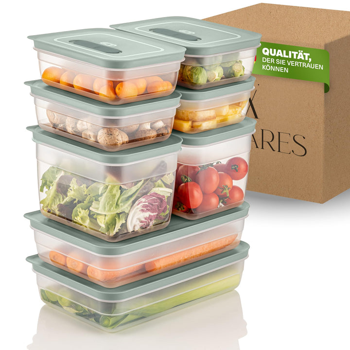 Aufbewahrungsboxen Set mit Ventil, Stapelbare Vorratsdosen mit Deckel, Luftdicht, BPA-frei, Kunststo