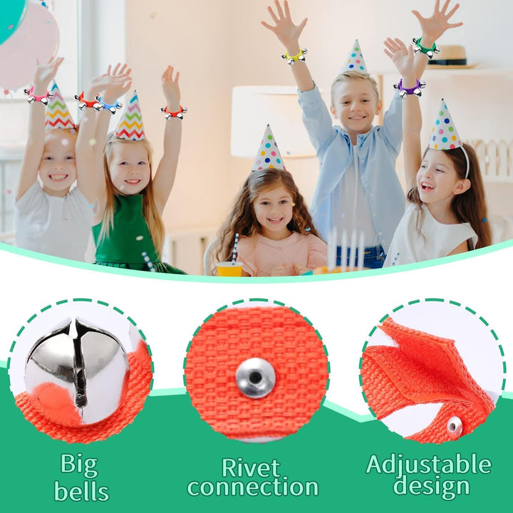 LATERN 24 Stück Armband Jingle Bells, 12 Farben Band Handgelenkglocken Armbänder Jingle Bells Musika