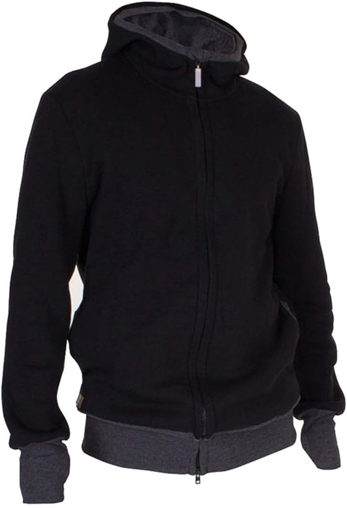 amropi Känguru Hoodie Babytrage Männer Pullover Winter Warme Babytrage Mantel Schwarz,L