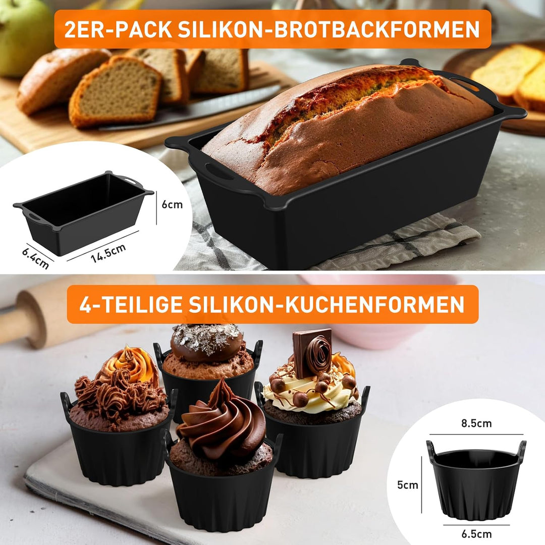 12 Stück Airfryer Zubehör für Philips Airfryer Dual Basket 3000/5000-Serie 6L/3L,Heissluftfritteuse