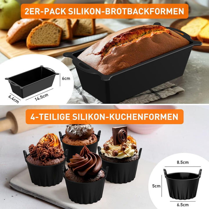 12 Stück Airfryer Zubehör für Philips Airfryer Dual Basket 3000/5000-Serie 6L/3L,Heissluftfritteuse