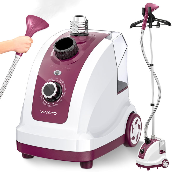 VINATO Steamer Dampfglätter, Vertikaler Dampfbügler mit 1,35-Liter-Wassertank, 11 Dampffunktionen Cl