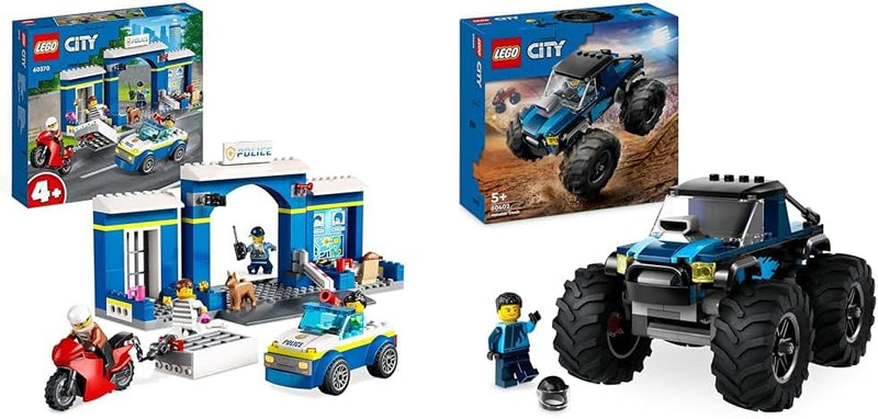 LEGO City Ausbruch aus der Polizeistation Spielset, Polizeiauto Spielzeug & City Blauer Monstertruck