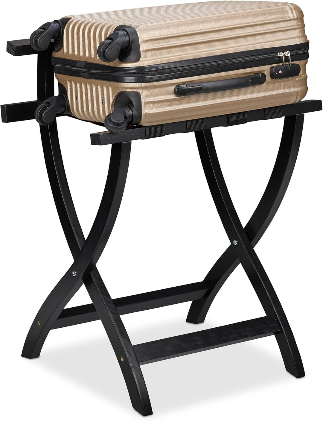 Relaxdays Kofferständer, klappbar, Gepäckständer mit Wandschutz, HxBxT: 75x60x41 cm, Kofferablage, H