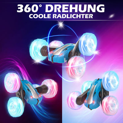 Rodzon Ferngesteuertes Auto 3 4 5 6 7 8 9 Jahre Spiele LED Blinken RC Auto Spielzeug Jungen Weihnach