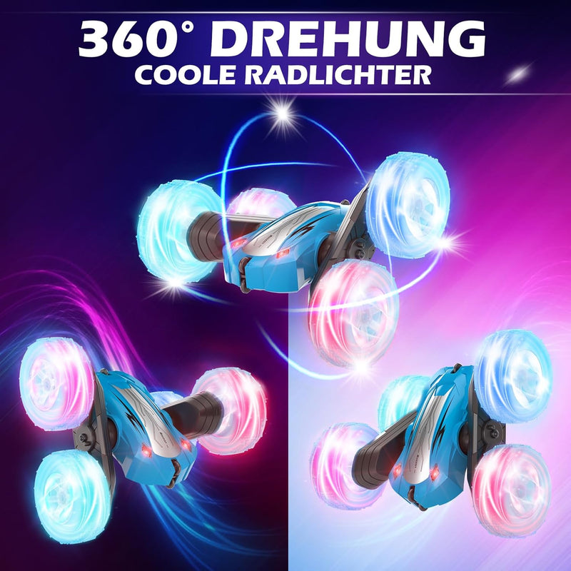 Rodzon Ferngesteuertes Auto 3 4 5 6 7 8 9 Jahre Spiele LED Blinken RC Auto Spielzeug Jungen Weihnach