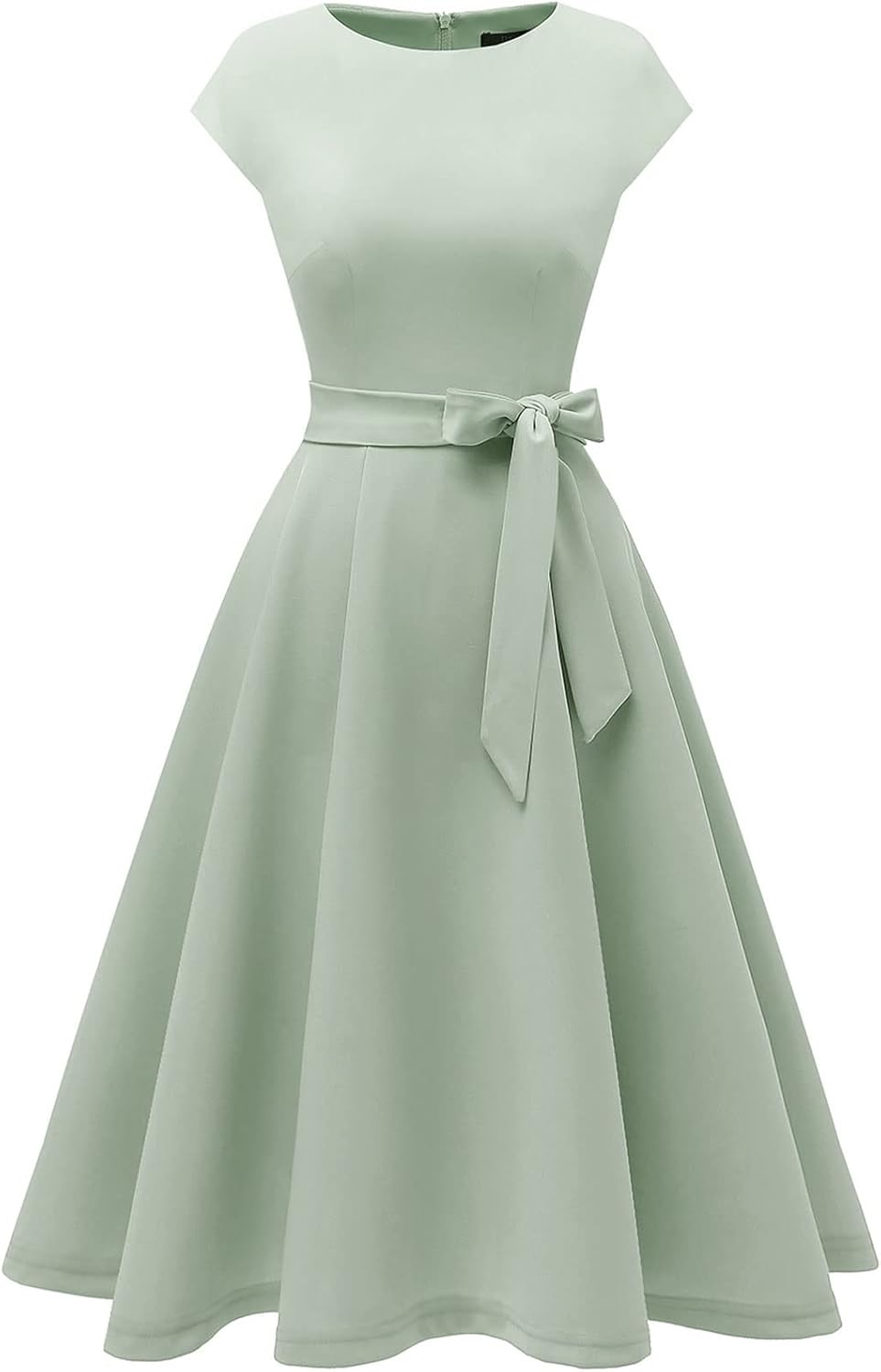 DRESSTELLS Damen Vintage Retro 1950er Cocktaikleid A-Line Swing Festlich Midilang Kleid Lightgreen M