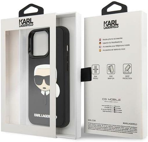 KARL LAGERFELD KLHCP14LKH3DBK hülle für iPhone 14 Pro 6,1" schwarz/Black hardcase 3D Rubber Karl`s H