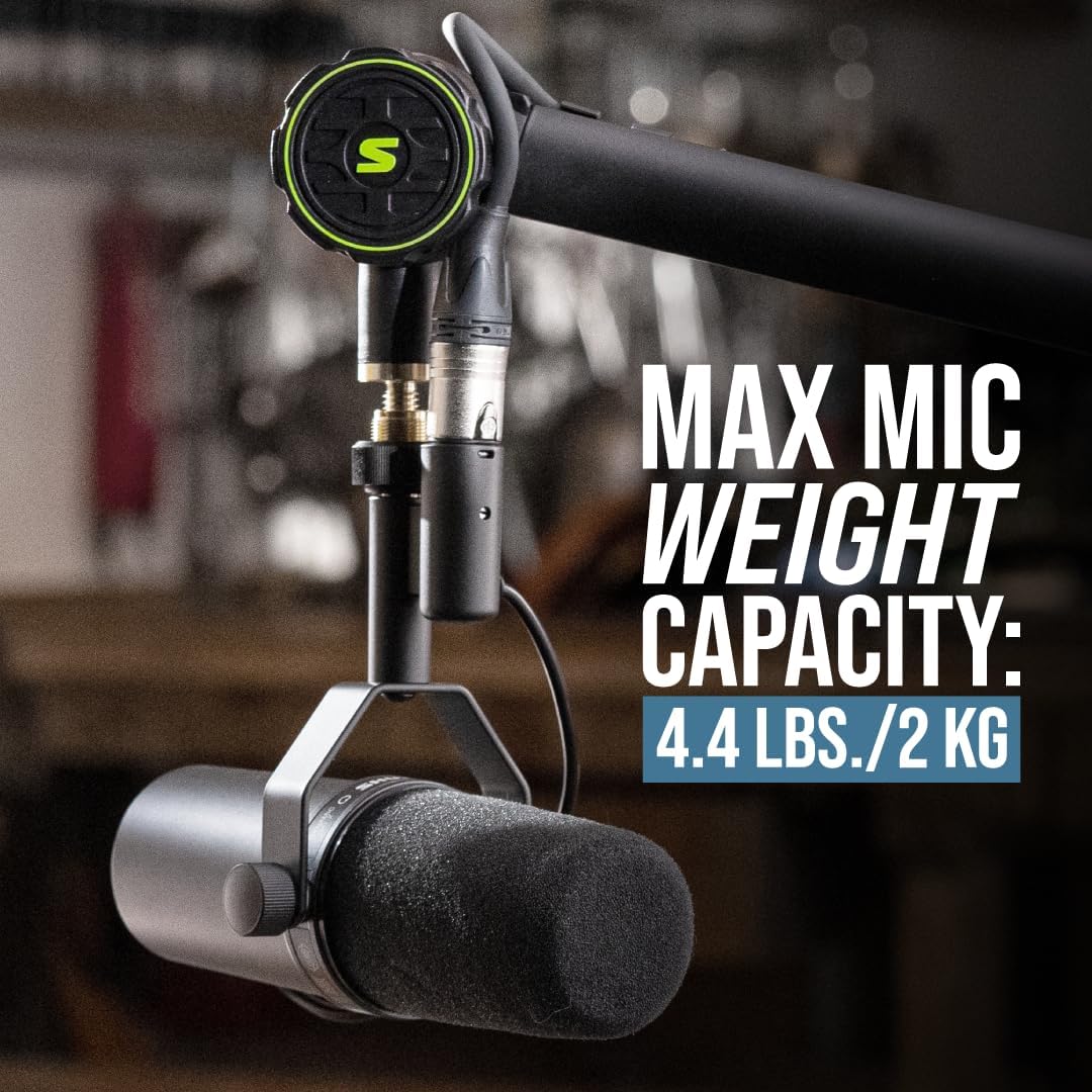 Shure by Gator Deluxe Podcast Gelenk-Mikrofonarm mit Kabelkanal, schwarz (SH-BROADCAST1)