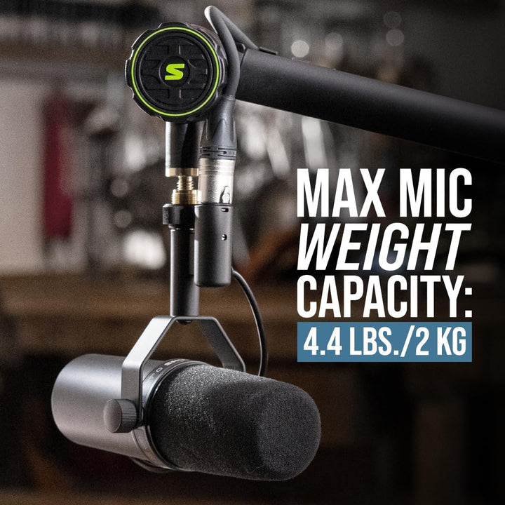 Shure by Gator Deluxe Podcast Gelenk-Mikrofonarm mit Kabelkanal, schwarz (SH-BROADCAST1)