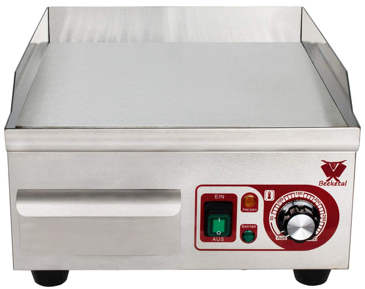 Beeketal 'BHGP-1' Profi Gastro Gusseisen Grillplatte elektrisch mit ca. 385 x 355 mm Grillfläche (gl