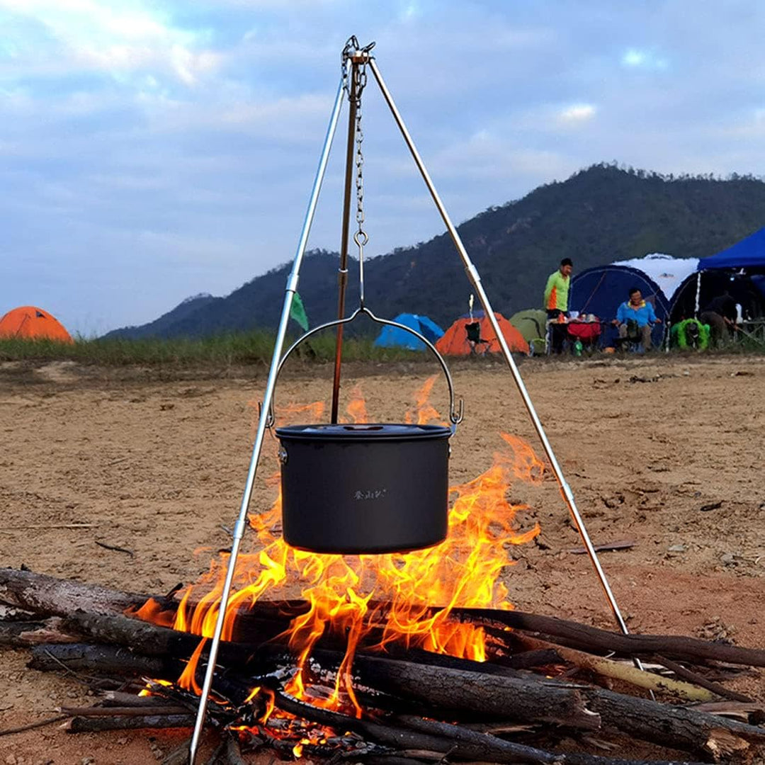 Rayeeley Tragbares Mini-Campingstativ, Lagerfeuer, Kochen, Dutch Oven Stativ, Verstellbares Stativ,