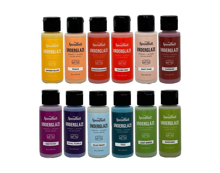 Speedball Underglaze Probepackung, (12 Stück) 6 oz Unterglasuren, 2020 Farbsortiment