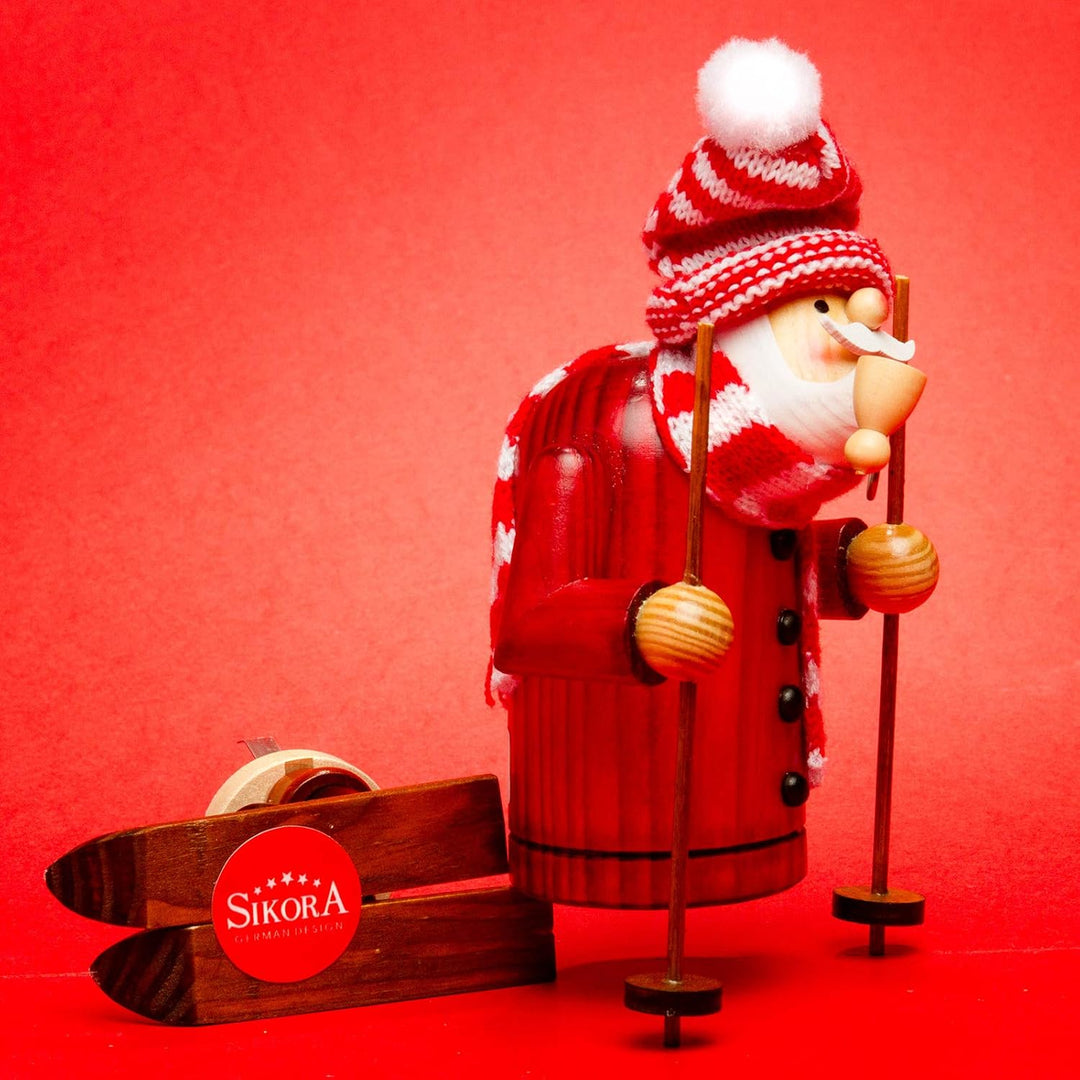 Sikora RM-A Räuchermännchen aus Holz 3 Grössen Verschiedene Motive, Farbe/Modell:A25 rot - Weihnacht