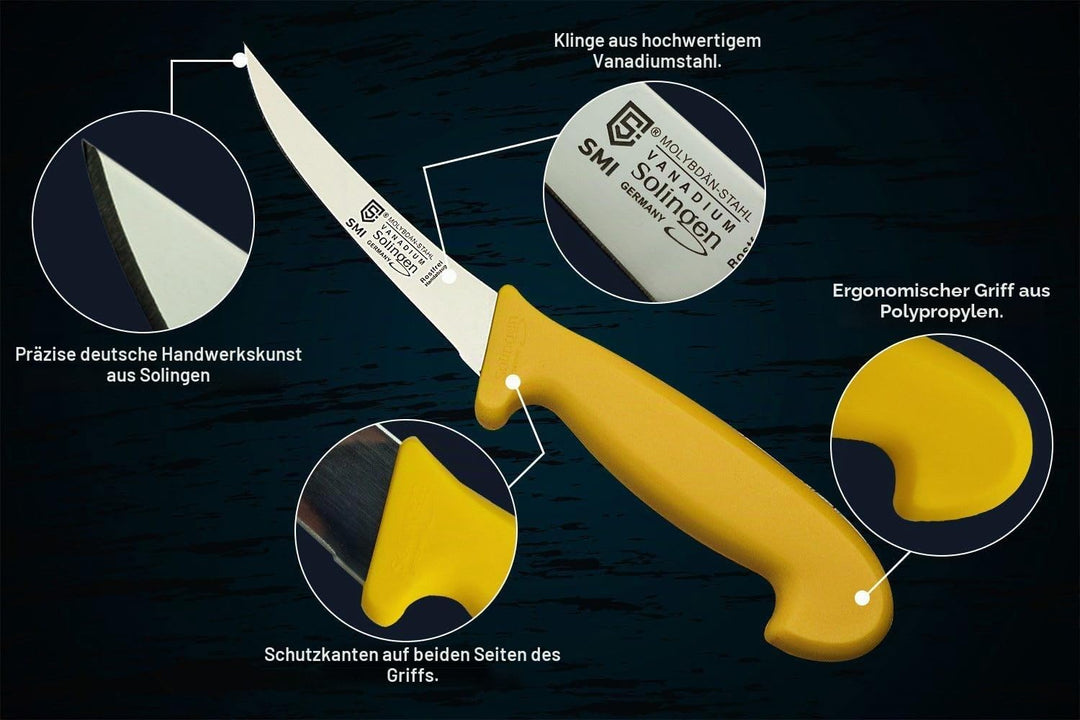SMI - 5 Zoll Ausbeinmesser Solingen Metzgermesser Profi Fleischmesser Edelstahl - 2