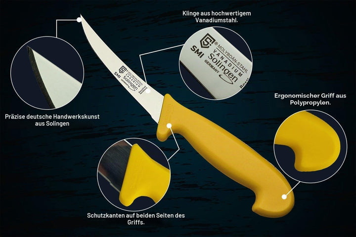 SMI - 5 Zoll Ausbeinmesser Solingen Metzgermesser Profi Fleischmesser Edelstahl - 2