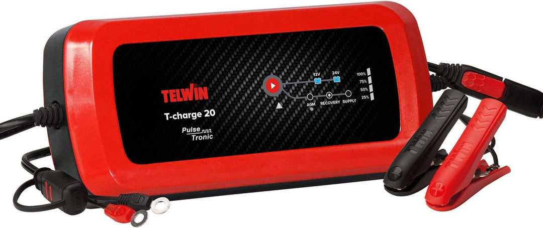 Telwin 807594 T-Charge 20 Elektronisches multifunktionelles Batterielade- und Erhaltungsladegerät, R