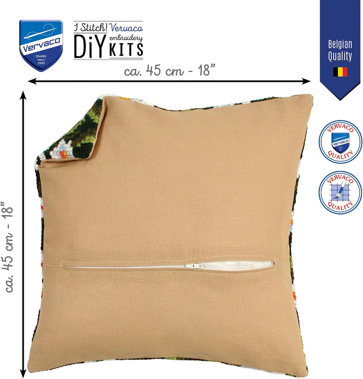 Vervaco 2 x Kissenrückseiten mit Reissverschluss für Stickkissen, 2 Kissenbezüge 45,7 x 45,7 cm, 2 x