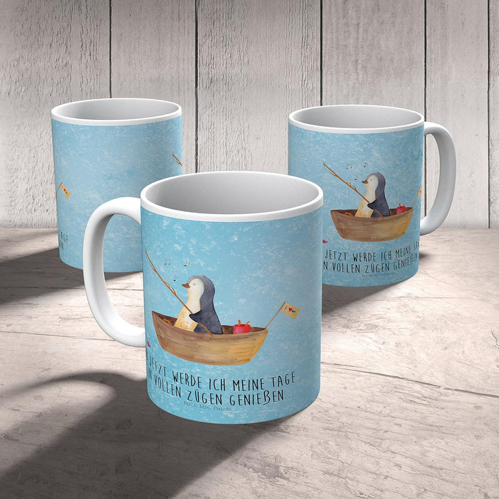 Mr. & Mrs. Panda Kunststoffbecher Pinguin Angelboot - Geschenk, Trennung, Neustart, Boot, Plastikbec