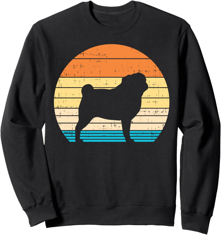 Pug Sunset Retro Animal Pet Dog Lover Owner Men Women Gift Sweatshirt