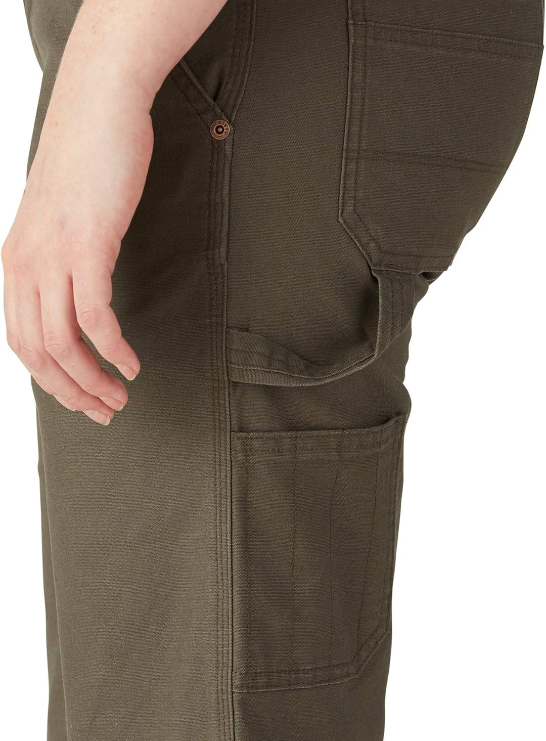 Dickies Damen Carpenter Short Carpenter Short 10 Rinsed Moss Green, 10 Rinsed Moss Green