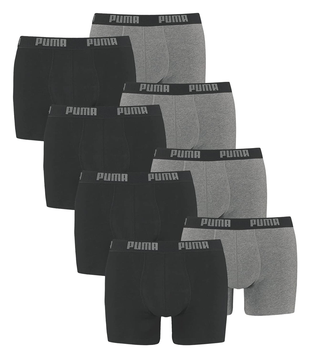 PUMA Herren Boxershorts Unterhosen 100004386 8er Pack, Wäschegrösse:L, Artikel:-691 Dark Grey Melang