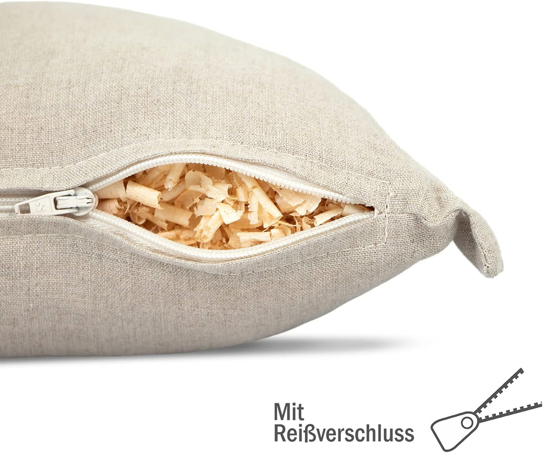 Bio Zirbenkissen - 22x34cm - mit ZirbenWürfel Set und 10ml Bio Zirbenöl - ca. 7x7x8cm