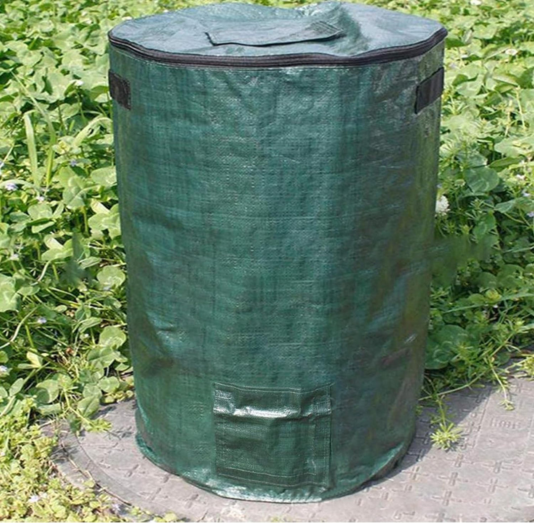 Grosser Kompostbeutel, 300 l, Gartenkomposteimer für Hof-Mülltonnen (grün, 1 Stück) Grün 80 gallon,