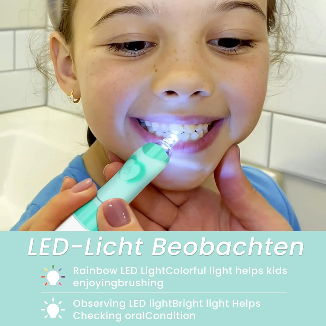 Seago Elektrische Zahnbürste Kinder ab 3-12 jahre Kinderzahnbürsten Elektrisch mit Farbigem Licht Sm