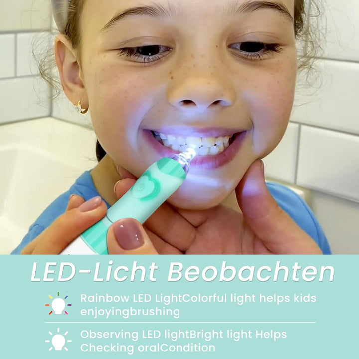 Seago Elektrische Zahnbürste Kinder ab 3-12 jahre Kinderzahnbürsten Elektrisch mit Farbigem Licht Sm