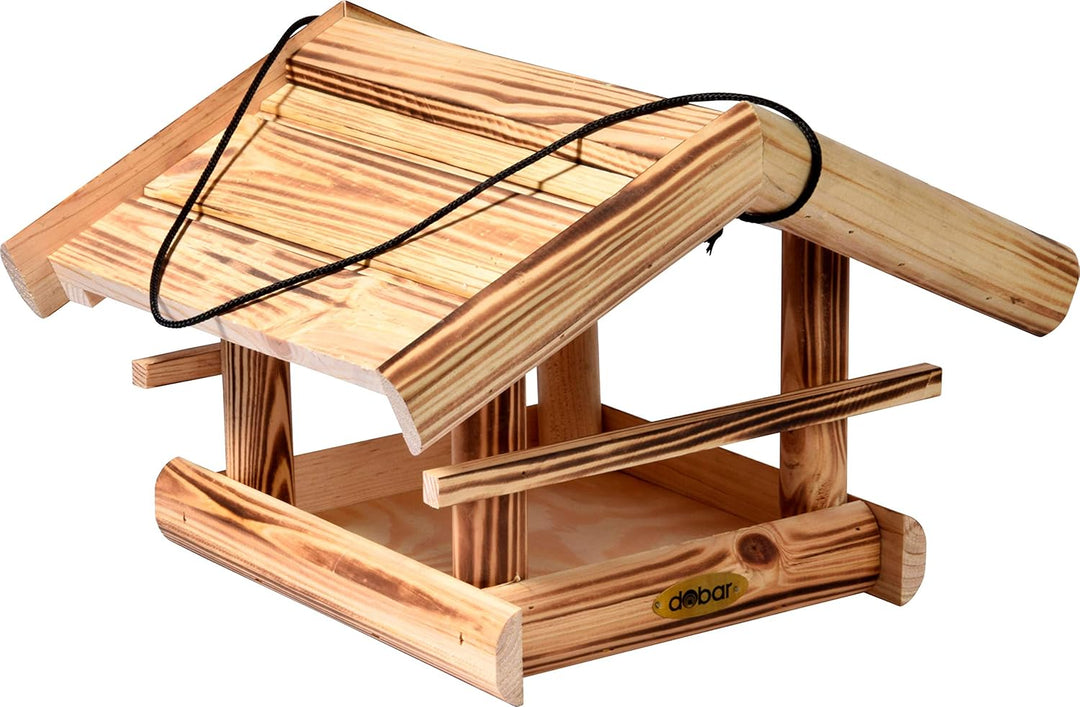 dobar® Green Label 18010FSCe Vogelfutterhaus Quemado hängend - Futterhaus aus Massiv-Holz - Futterst