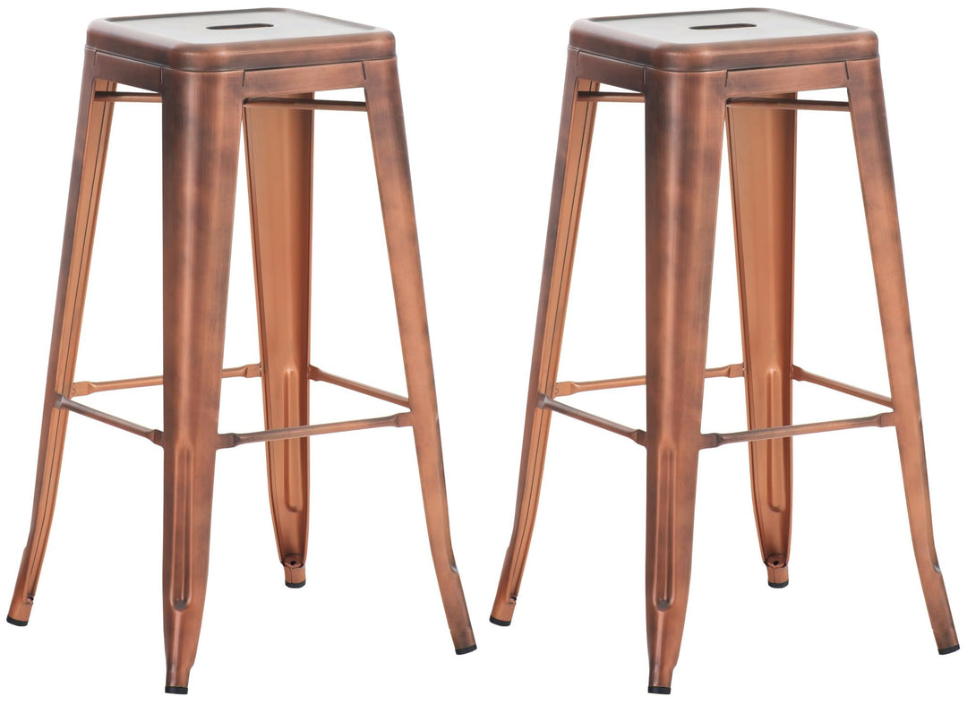 CLP 2er Set Barhocker Joshua Mit Fussstütze I Stapelbarer Tresenhocker Mit Einer Sitzhöhe Von: 77 cm