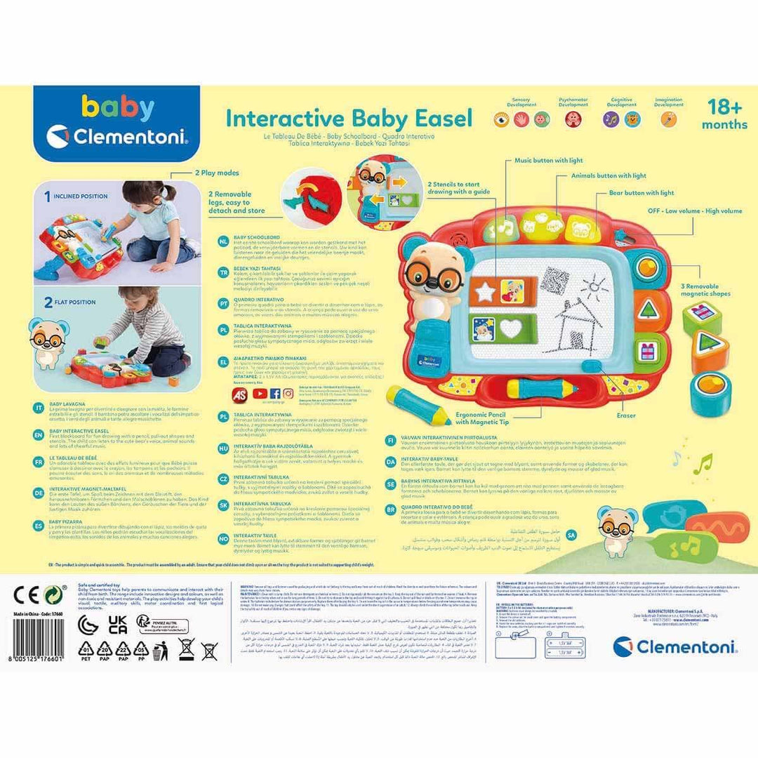 Clementoni - Bär der Bär frech, interaktives Erwachen, Kinder, magische Schiefertafel für Babys, mag